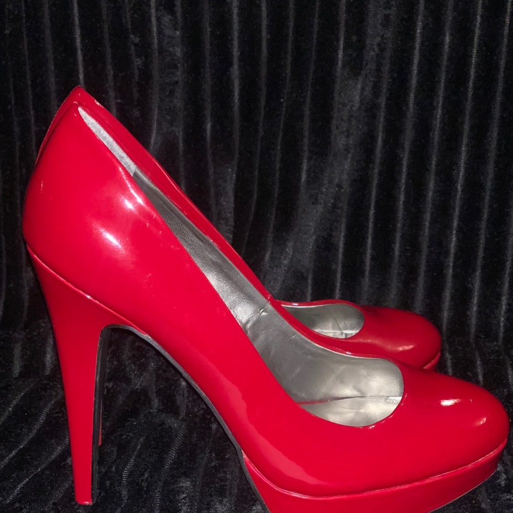 Cherry Red Patent Heels.